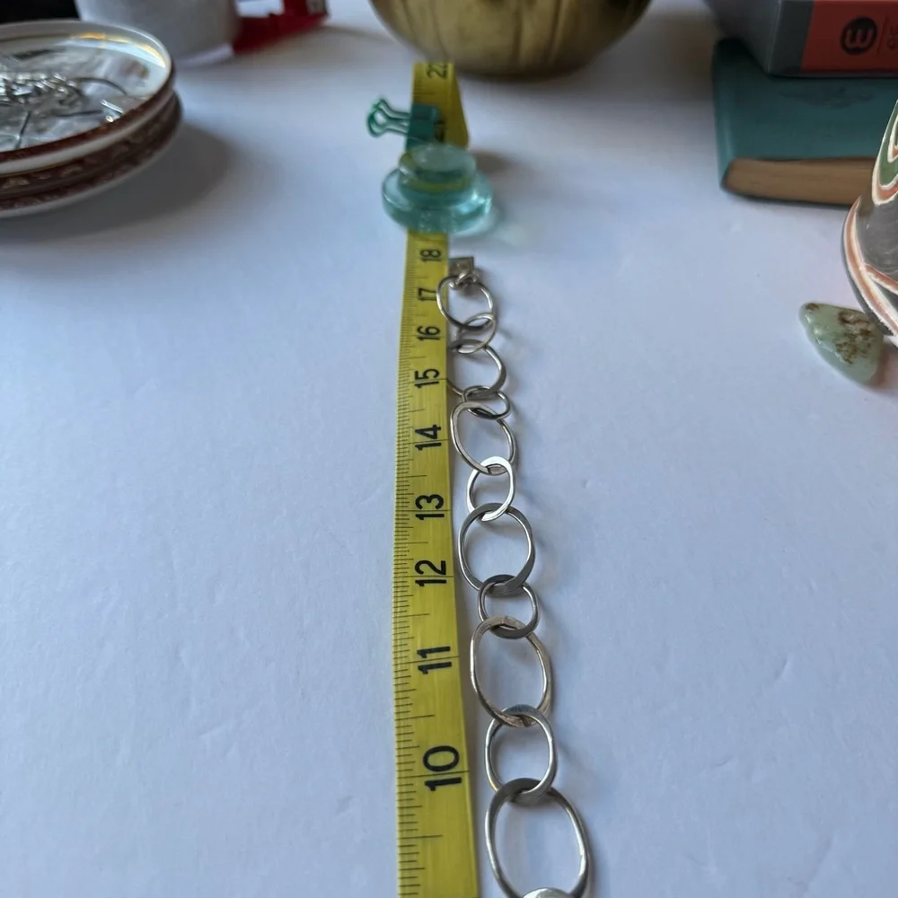 92.5 18" Sterling Sliver Link Necklace. 38g. Box Clasp. - Picture 3 of 6